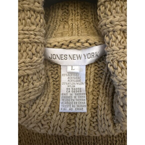 Jones New York Color Block Knit Turtleneck Sweater L Acrylic/Nylon Womens - Picture 2 of 2